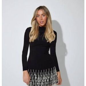 Odd Muse Pearl Sleeved Dress Black Size XS